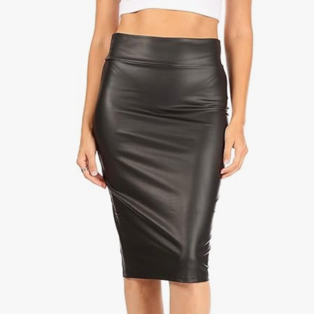 NWT SIMLU Faux Leather Pencil Skirt